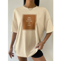 Béžové oversize tričko-304709-012