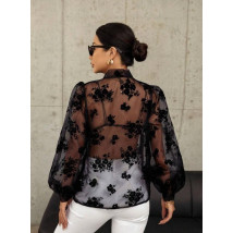 Čierna vzorovaná blúzka-300885-03