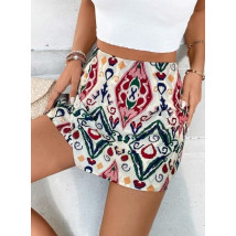 Viacfarebné sukňové kraťasy-300827-03