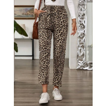 Hnedé nohavice s leopardím vzorom-310698-03