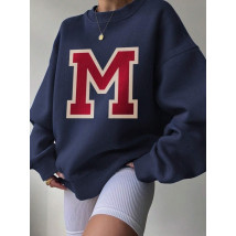 Tmavomodrá oversize mikina-310960-016