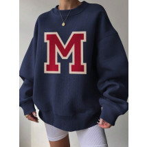 Tmavomodrá oversize mikina-310960-016