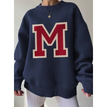 Tmavomodrá oversize mikina-310960-016