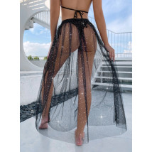 Čierna tylová sukňa s trblietkami-305142-02