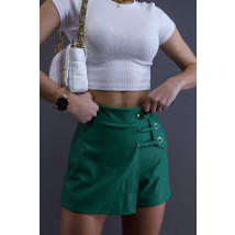 Zelené sukňové koženkové kraťasy-262960-012