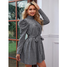 Čierno biele kárované šaty-279528-02