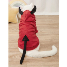 Červená mikina pre psa s kapucňou čert-275393-07