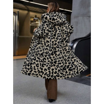 Leopardí TEDDY kabát s kapucňou-311374-019