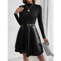 Čierne koženkové šaty-278114-01