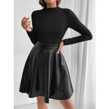 Čierne koženkové šaty-278114-01