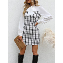 Biele kárované šaty-279544-02