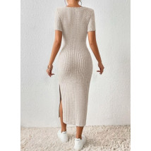 Béžové dlhé šaty-301233-01