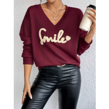 Bordová mikina SMILE-312049-06