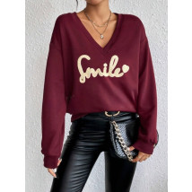 Bordová mikina SMILE-312049-06