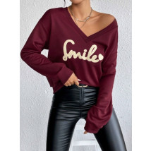 Bordová mikina SMILE-312049-06