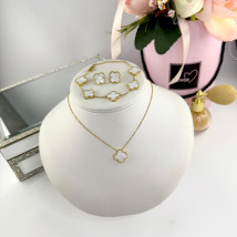 Biela dámska oceľová suprava pozlátená-322261-07