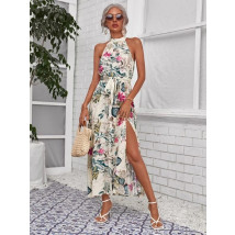 Béžovo zelené kvetované šaty-286745-019