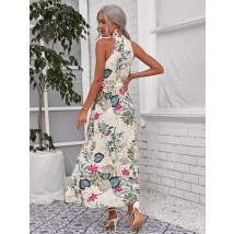 Béžovo zelené kvetované šaty-286745-019