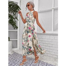 Béžovo zelené kvetované šaty-286745-019