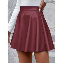 Bordová koženková sukňa-311576-03