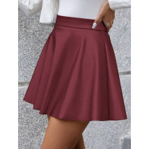 Bordová koženková sukňa-311576-03