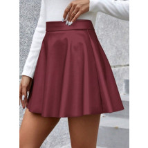 Bordová koženková sukňa-311576-03