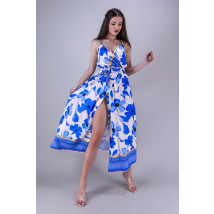 Modré dlhé kvetované šaty-265785-01