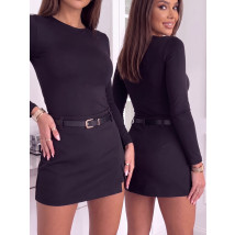 Čierna kraťasová sukňa s opaskom-329863-05