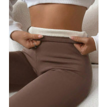 Hnedé zateplené legíny-298509-01