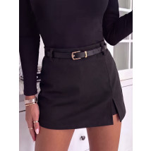 Čierna kraťasová sukňa s opaskom-329863-05