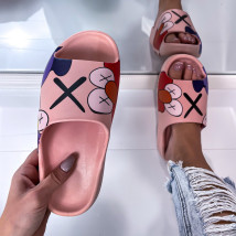 Ružové vzorované šľapky-262752-05