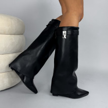 Čierne vsoké čižmy na platforme-324442-010