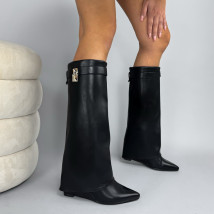 Čierne vsoké čižmy na platforme-324442-010