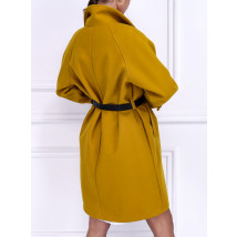 Horčicový elegantný kabát-255895-03