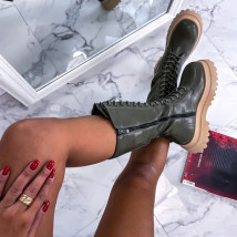 Tmavozelené vysoké čižmy-254931-04