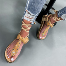 Béžové šnurovacie sandálky-237109-05