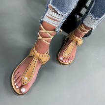 Béžové šnurovacie sandálky-237109-05