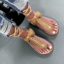 Béžové šnurovacie sandálky-237109-05