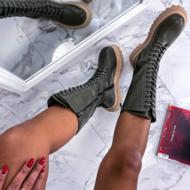 Tmavozelené vysoké čižmy-254931-04