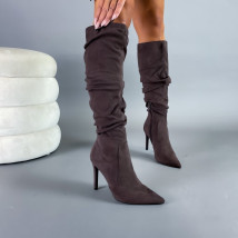 Hnedé vysoké čižmy-293652-01