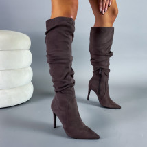 Hnedé vysoké čižmy-293652-01