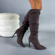 Hnedé vysoké čižmy-293652-01