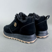 Čierne semišové zateplené tenisky-291599-01