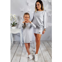 Sivé bavlnené šaty pre mamu a dcéru-164188-01
