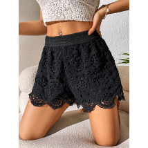Čierne čipkované kraťasy-306040-04