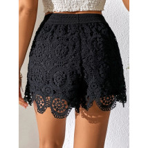 Čierne čipkované kraťasy-306040-04