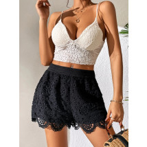 Čierne čipkované kraťasy-306040-04