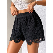 Čierne čipkované kraťasy-306040-04