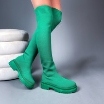 Zelené nasúvacie vysoké čižmy-275571-04