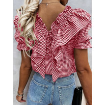 Červená károvaná bluzka-306214-01